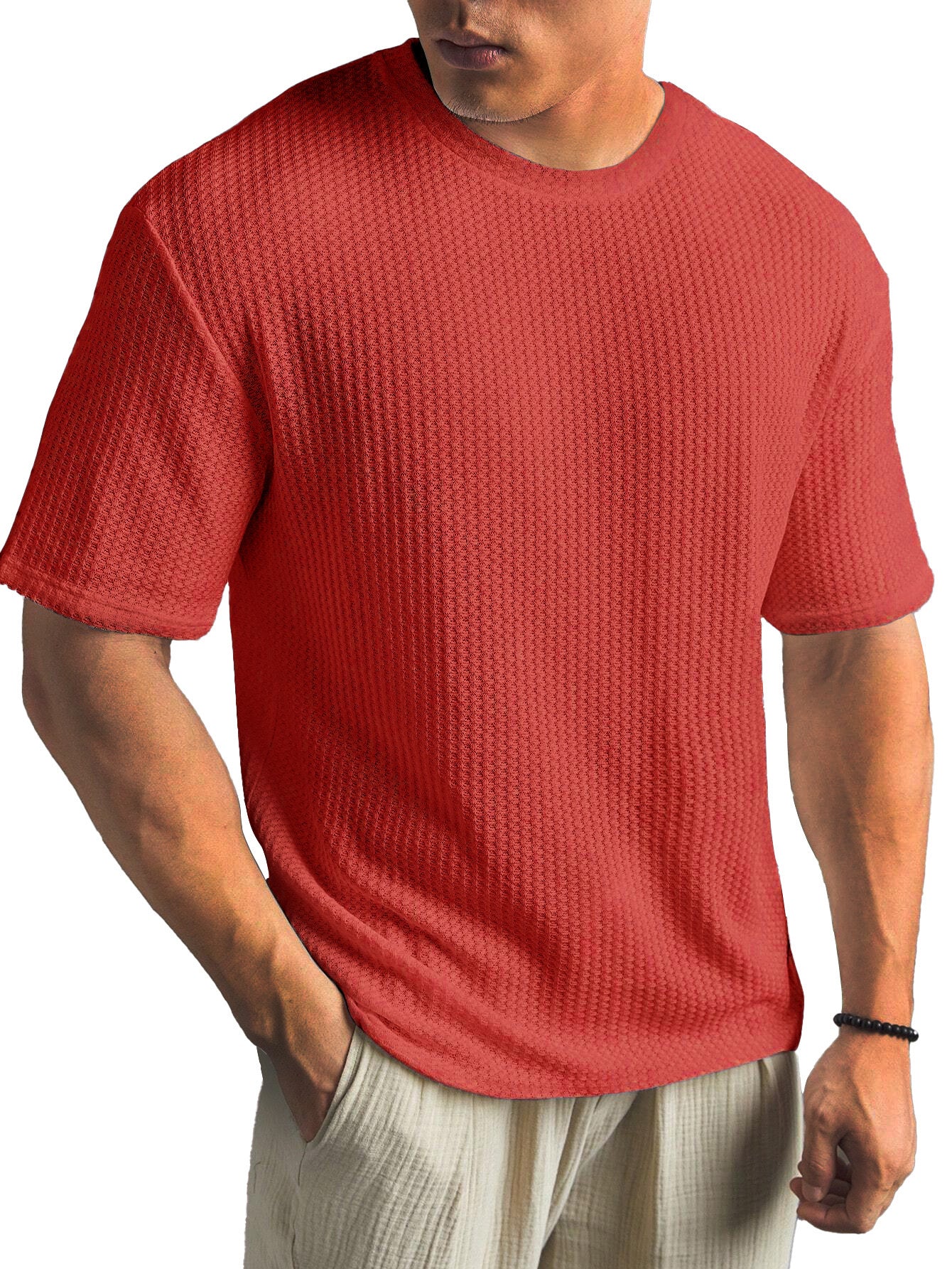 Casual Versatile Solid Color Men's Summer T-shirt